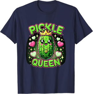 Pickle Queen for Girls and Women funny pickle T-Shirt - T-Shirt | Navy