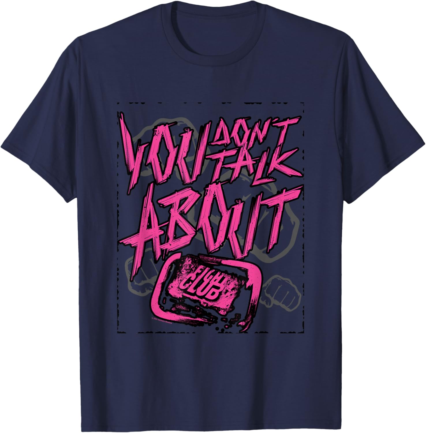 Fight Club You Don't Talk About Fight Rules Big Chest Logo T-Shirt - T-Shirt | Navy