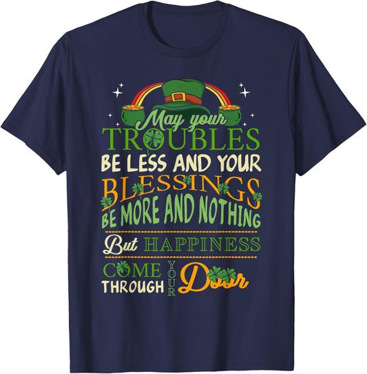 Irish Blessing St Patricks Day Leprechaun Rainbow Irish Gift Small T-Shirt - T-Shirt | Navy
