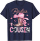 Rodeo Cousin Pink Boots Coquette CowGirl Birthday Party T-Shirt - T-Shirt | Navy
