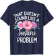 JUSTINE Personalized Cute Flower Girls JUSTINE Name T-Shirt - T-Shirt | Navy