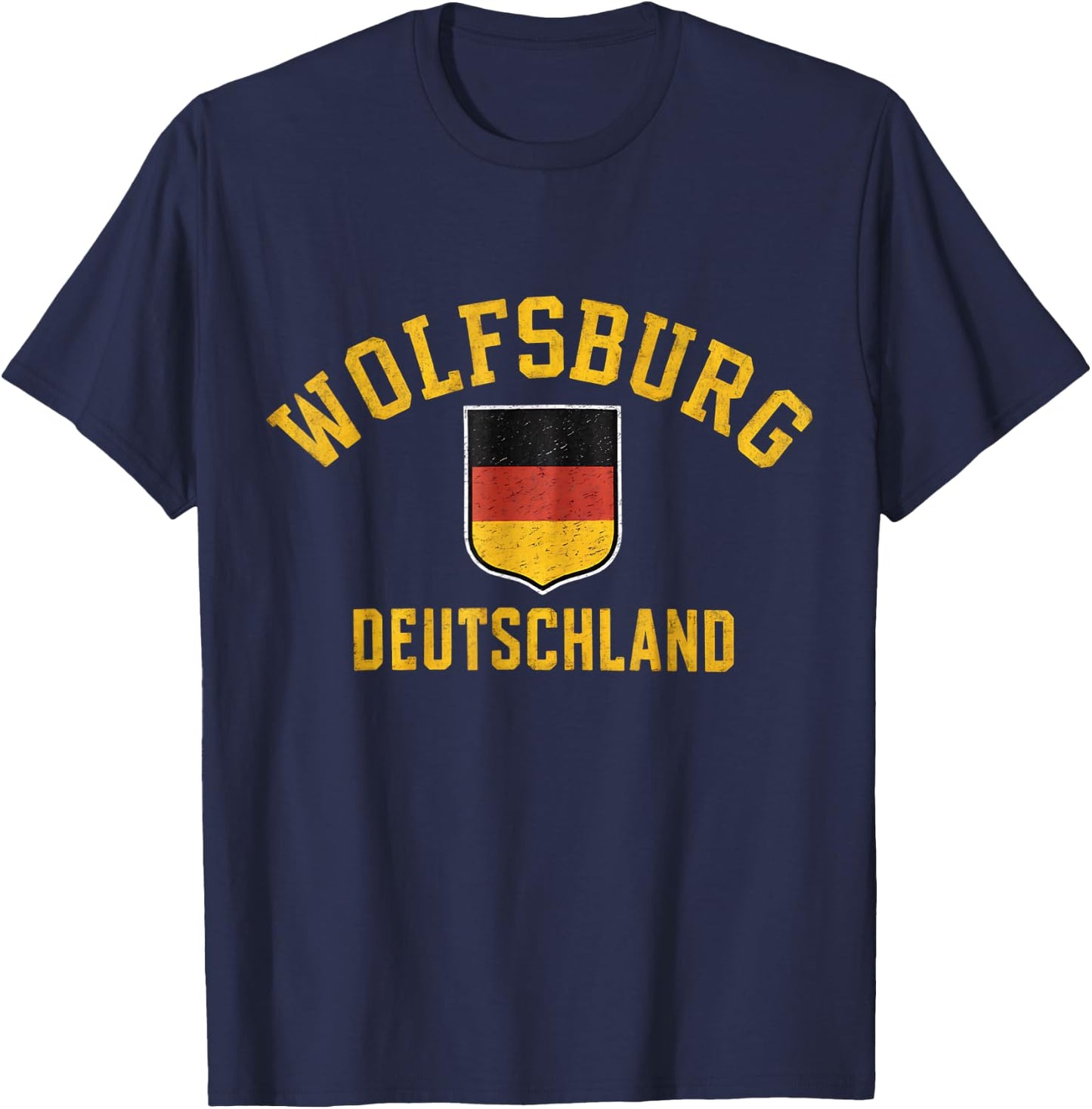 Castle Wolfsburg Germany Deutschland Crest Coat Arms Emblem T-Shirt - T-Shirt | Navy