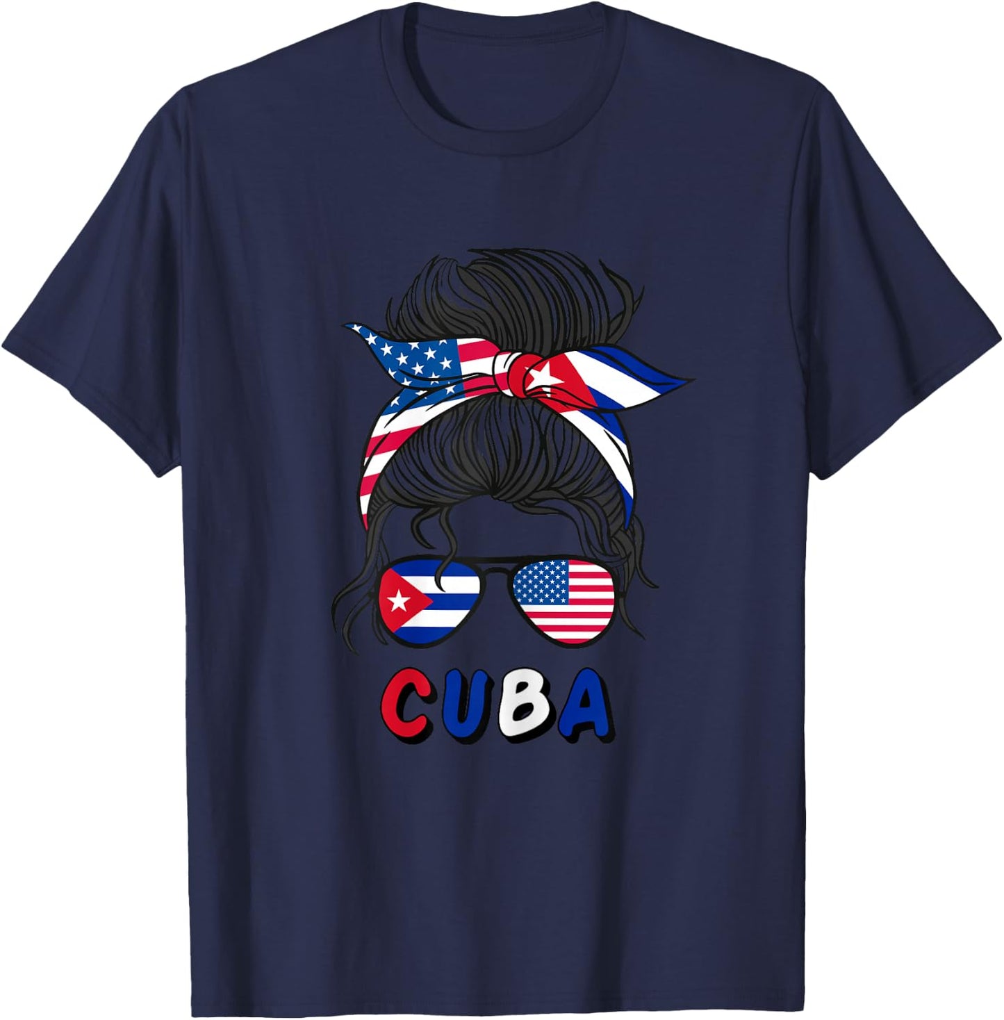 Cuba Girls USA American cuban Girl T-Shirt - T-Shirt | Navy