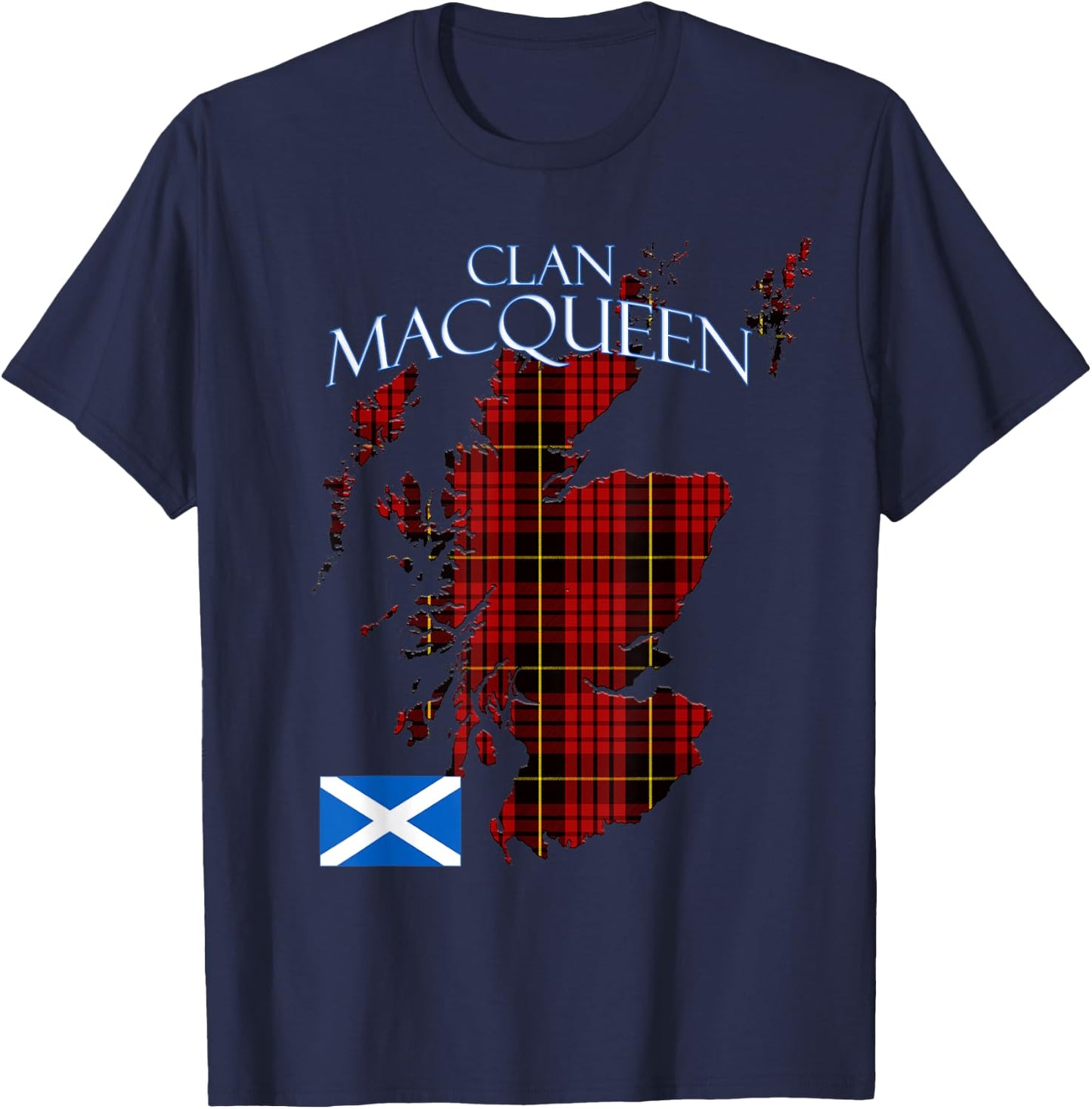 MacQueen Scottish Clan Tartan Scotland T-Shirt - T-Shirt | Navy
