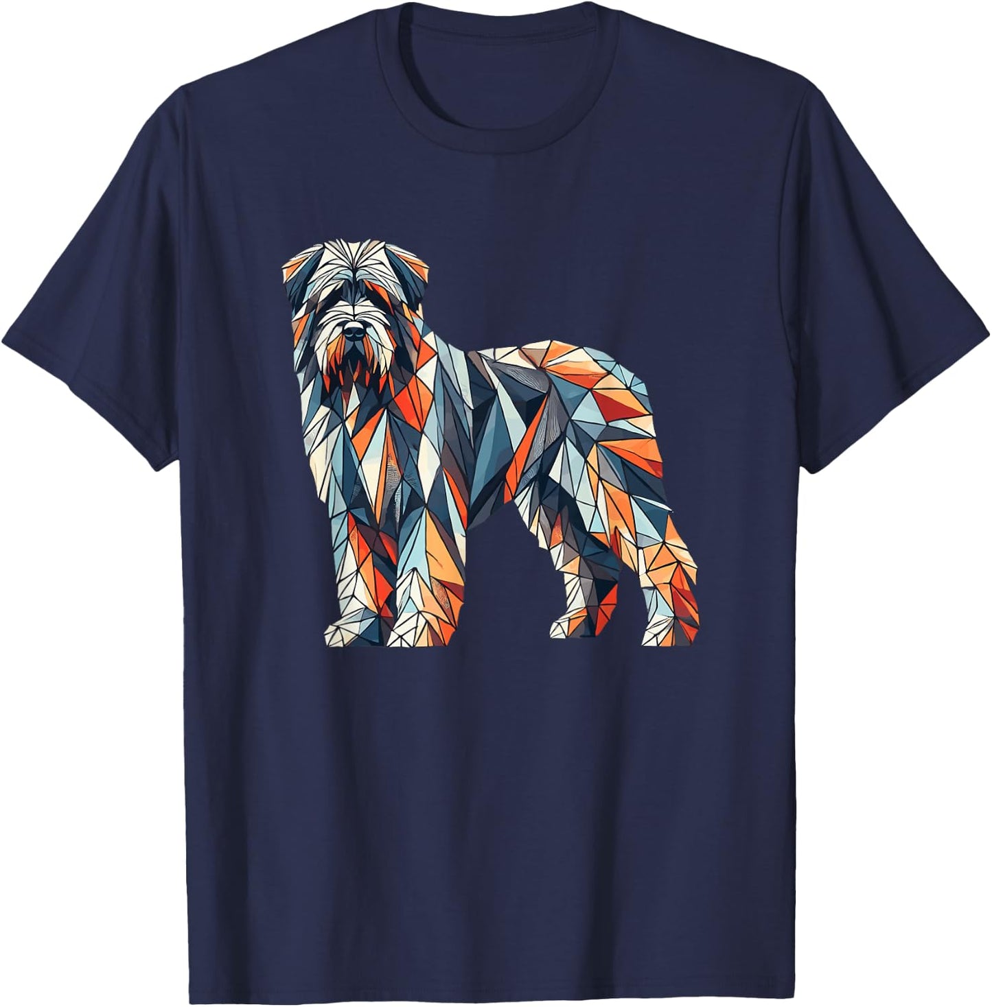 Geometric Art Bouvier Des Flandres T-Shirt - T-Shirt | Navy
