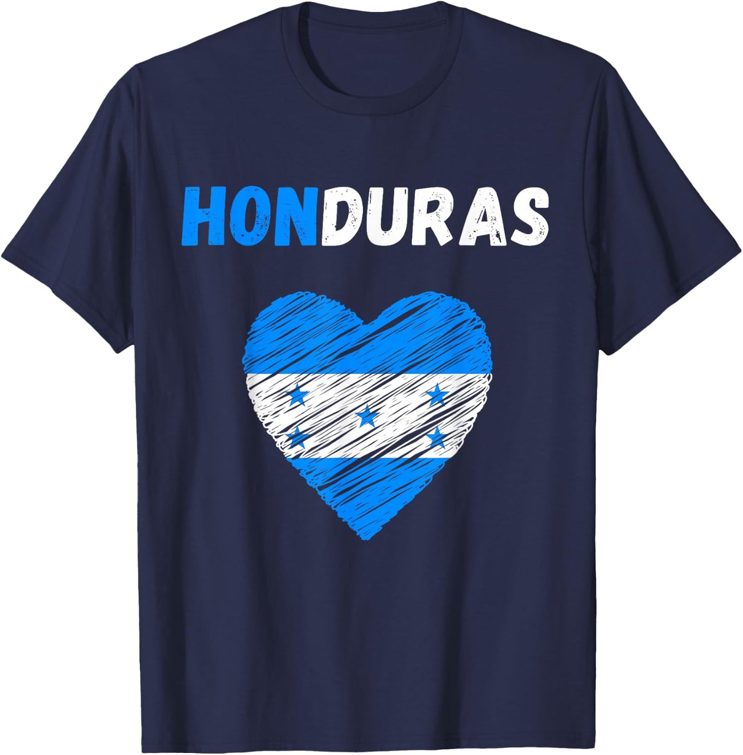 Honduras Flag Holiday Honduras Heart Honduran Flag T-Shirt - T-Shirt | Navy