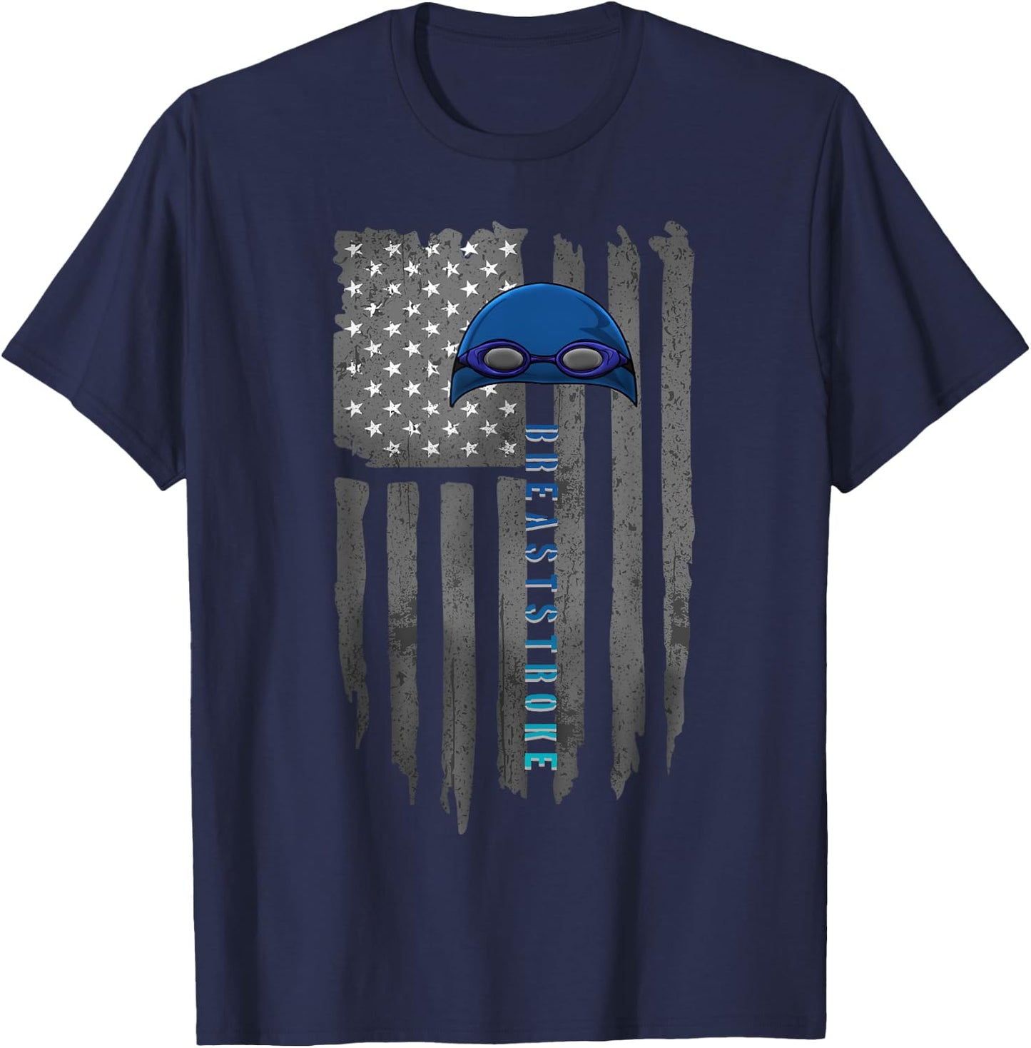 Swimming Breaststroke Swimmer Funny Goggles Cap Lover Girl T-Shirt - T-Shirt | Navy