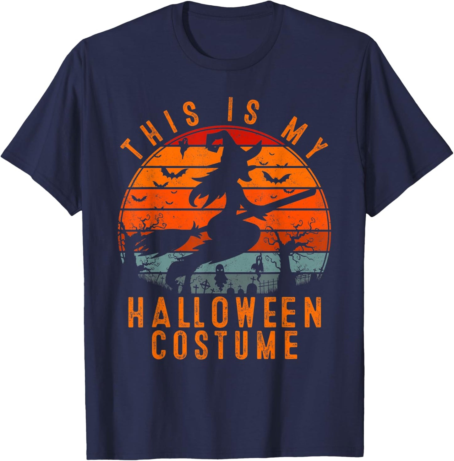 This is My Halloween Costume with Witch Gift Moon Scary T-Shirt - T-Shirt | Navy