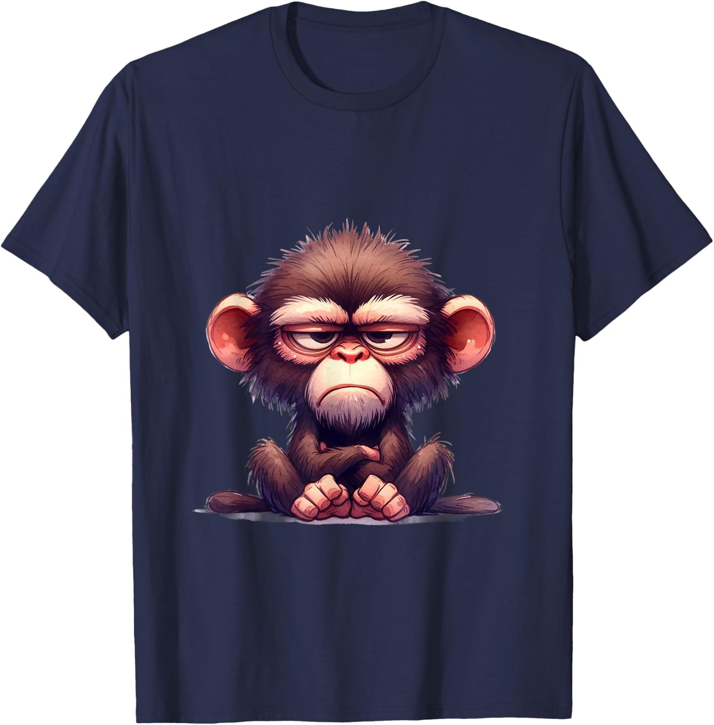 Funny Animals Grumpy Ape Monkey T-Shirt - T-Shirt | Navy