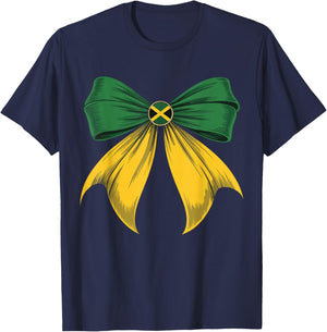Jamaica Flag Jamaica Pride Coquette Bow Women Girls T-Shirt - T-Shirt | Navy