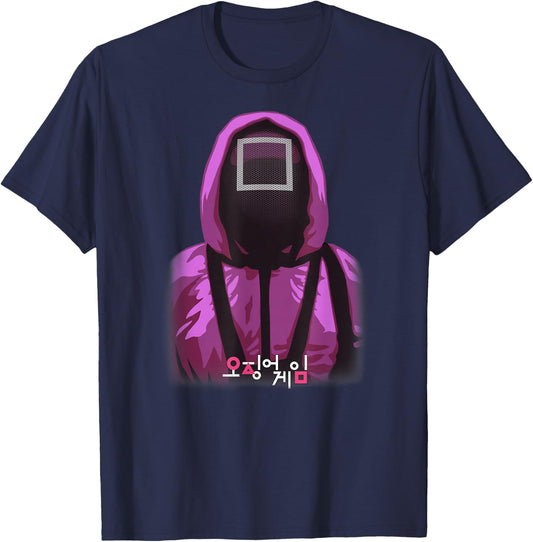Squid Game Square Mask Guard T-Shirt - T-Shirt | Navy