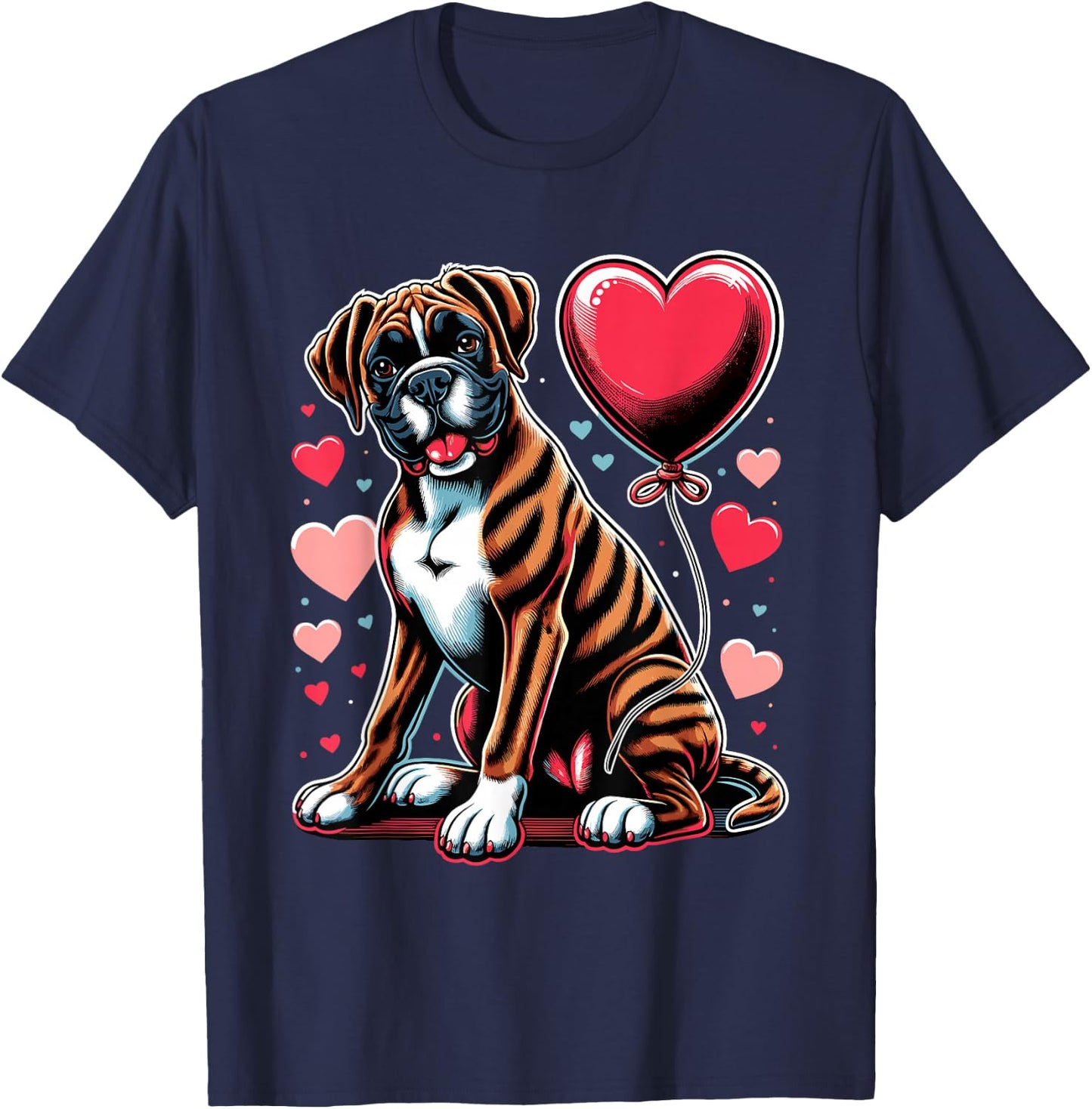Boxer Dog Valentine's Day Dog Owner Valentine T-Shirt - T-Shirt | Navy
