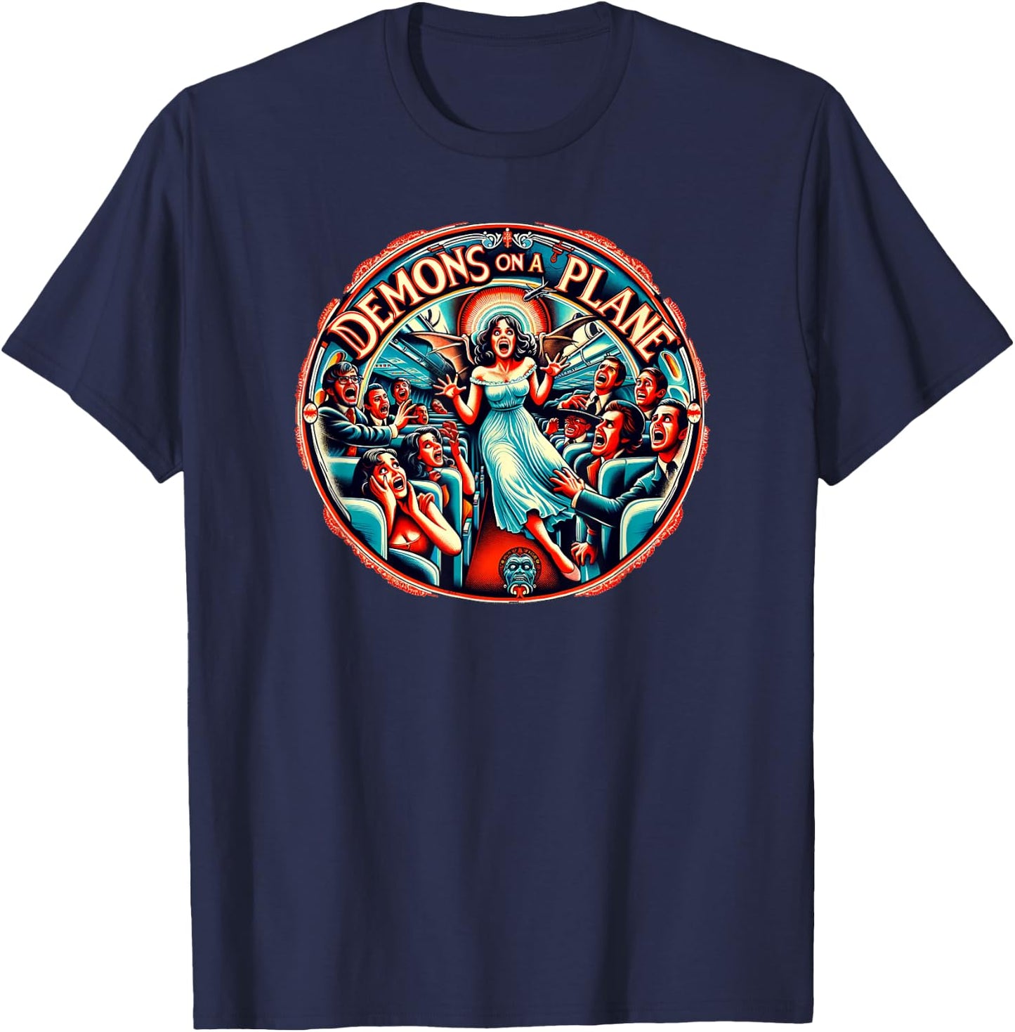 Vintage Horror Movie T-Shirt - T-Shirt | Navy