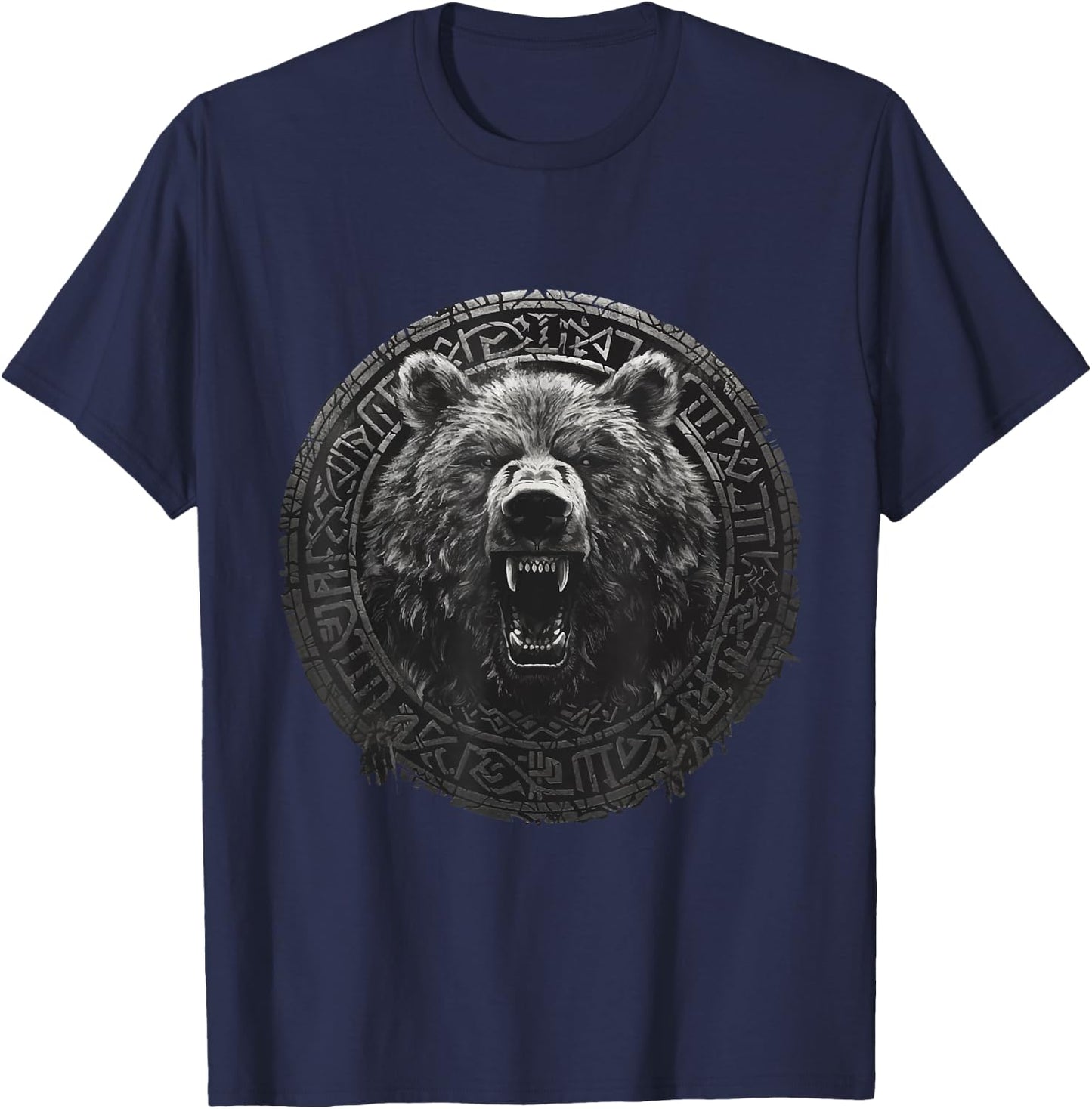 Viking Valhalla Berserker Bear Vikings Vegvisir Gift T-Shirt - T-Shirt | Navy