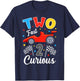 Two Fast 2 Curious Racing 2nd Birthday Boy Girl T-Shirt - T-Shirt | Navy