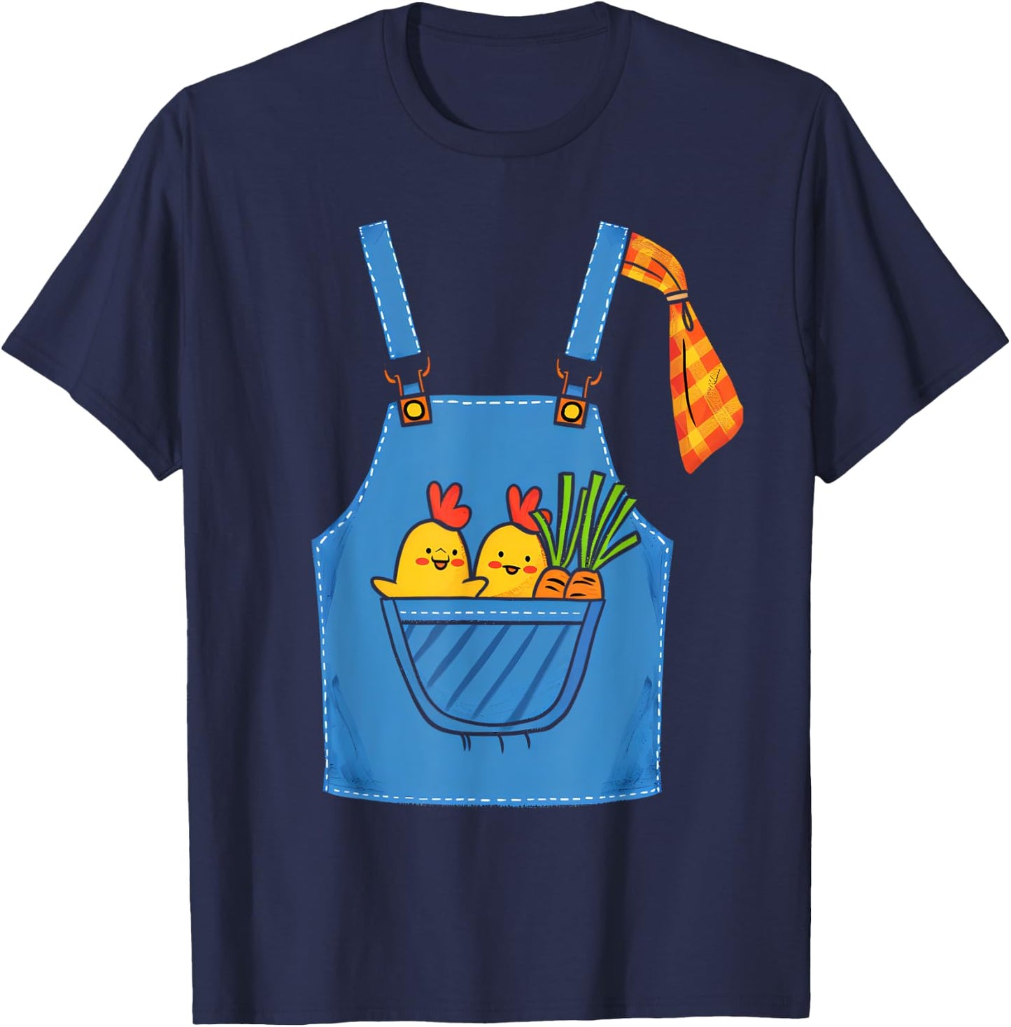 Farmer Costume Halloween Simple Cute Farm Women Men Kids T-Shirt - T-Shirt | Navy