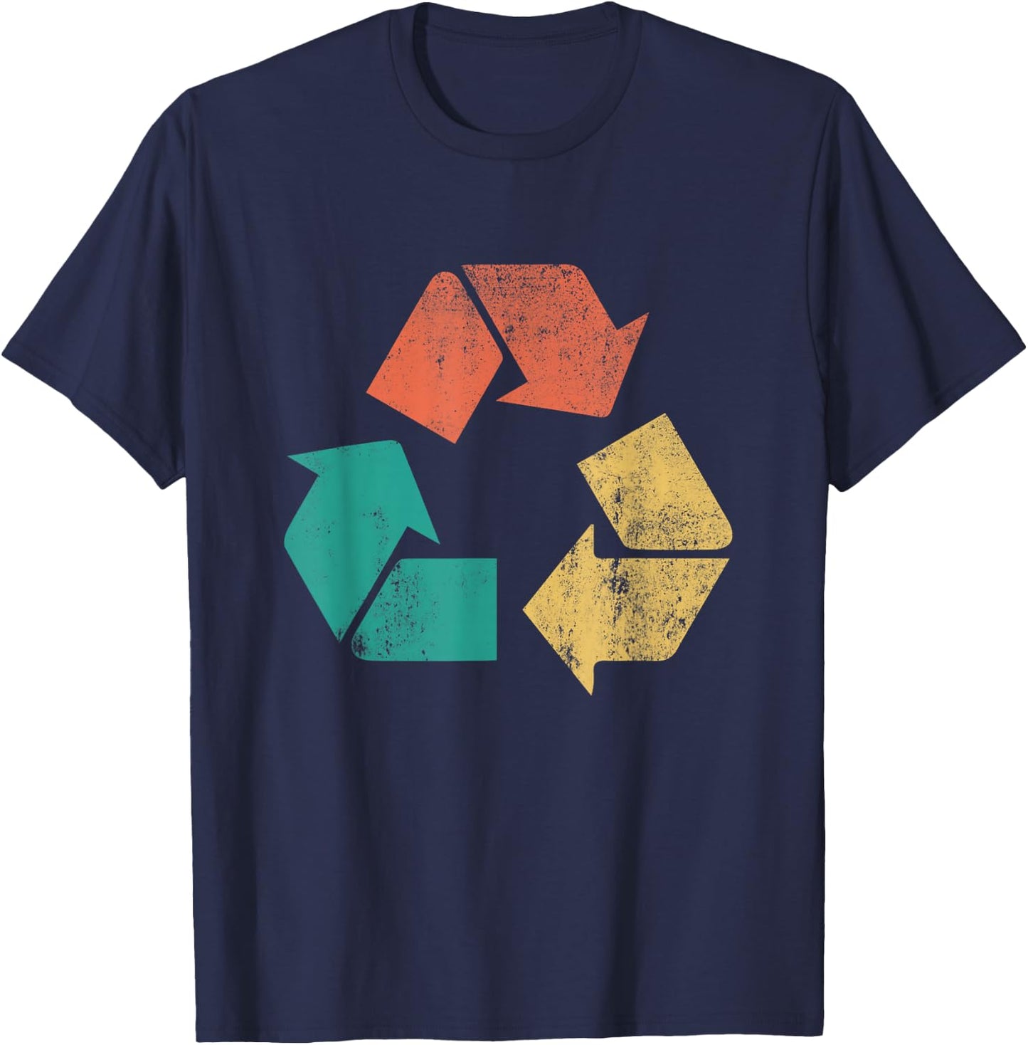 Retro Recycle Logo Protect Nature Earth Day Men Women Kids T-Shirt - T-Shirt | Navy