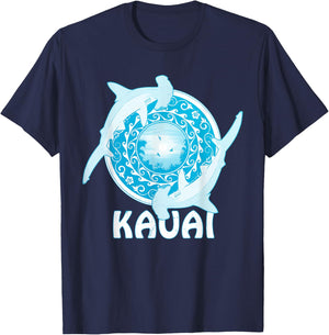 Hammerhead Shark Polynesian Design Kauai T-Shirt - T-Shirt | Navy