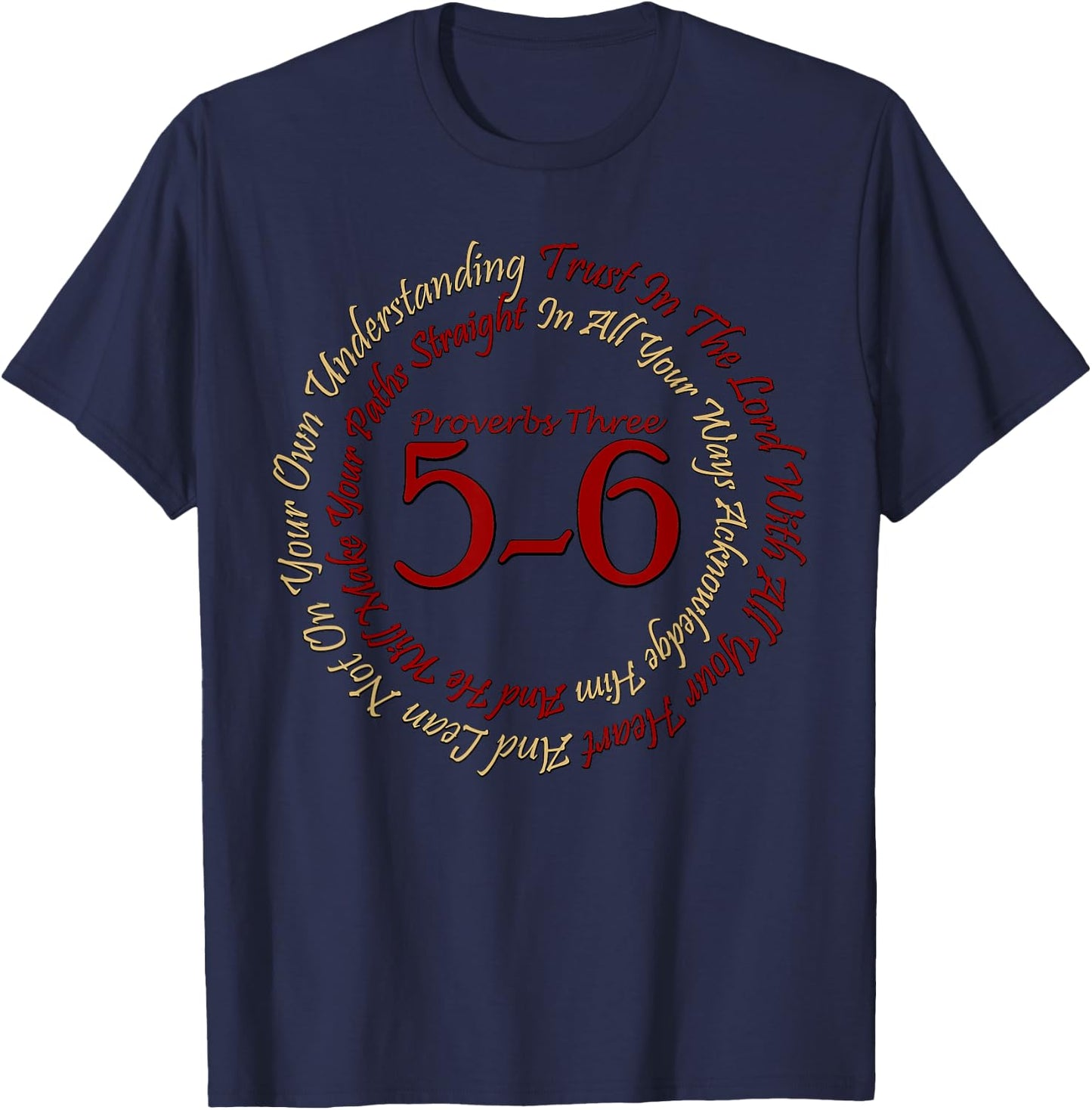 Christian Religious Proverbs 3:5-6 Trust In The Lord T-Shirt - T-Shirt | Navy