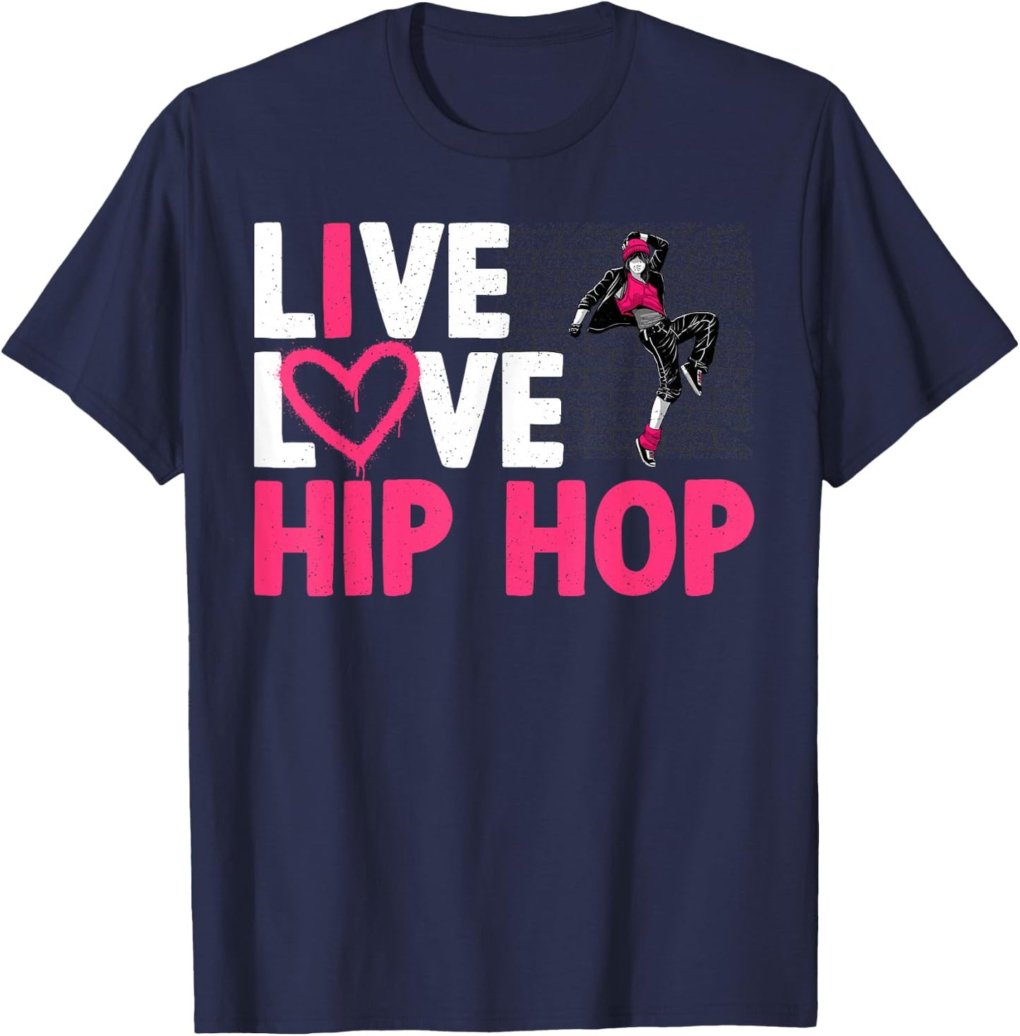 Cool Hip Hop Dancer Design Girls Hip Hop Lovers T-Shirt - T-Shirt | Navy