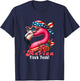 Merica Flock Yeah Patriotic Flamingo 4th of July Usa Flag Women T-Shirt - T-Shirt | Navy