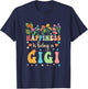 Happiness Is Being A Gigi Floral Design Gigi Mothers Day T-Shirt - T-Shirt | Navy