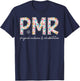 Boho Retro Flowers Physical Medicine and Rehabilitation PMR T-Shirt - T-Shirt | Navy