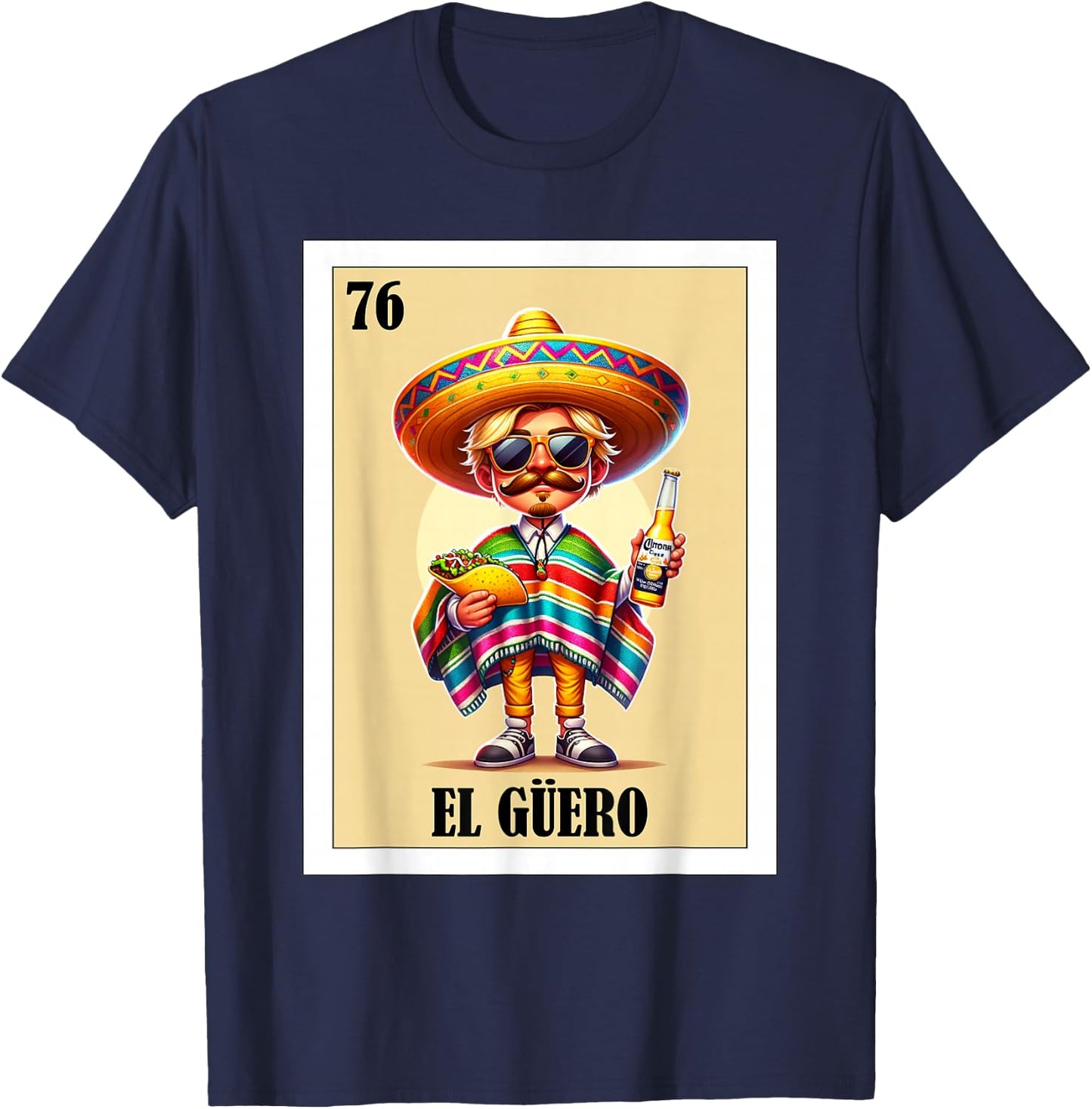 Funny Mexican Design for Blonde Guys - El Guero T-Shirt - T-Shirt | Navy
