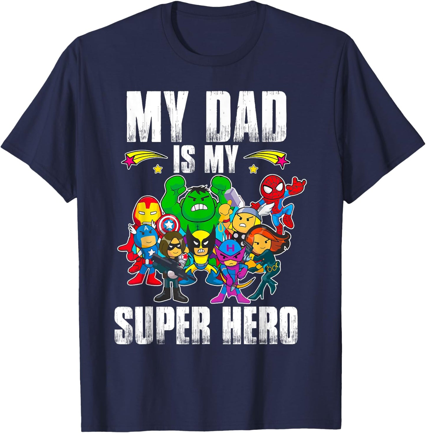 My Dad Is My Superhero Father's Day Daddy Hero Toddler Boy T-Shirt - T-Shirt | Navy