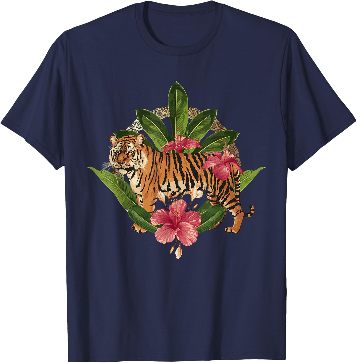 Wild Tiger T shirt, Wild Jungle Tiger Fashion Graphic Design T-Shirt - T-Shirt | Navy