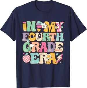 In My Fourth Grade Era Girl Back To School 4th Grade Teacher T-Shirt - T-Shirt | Navy