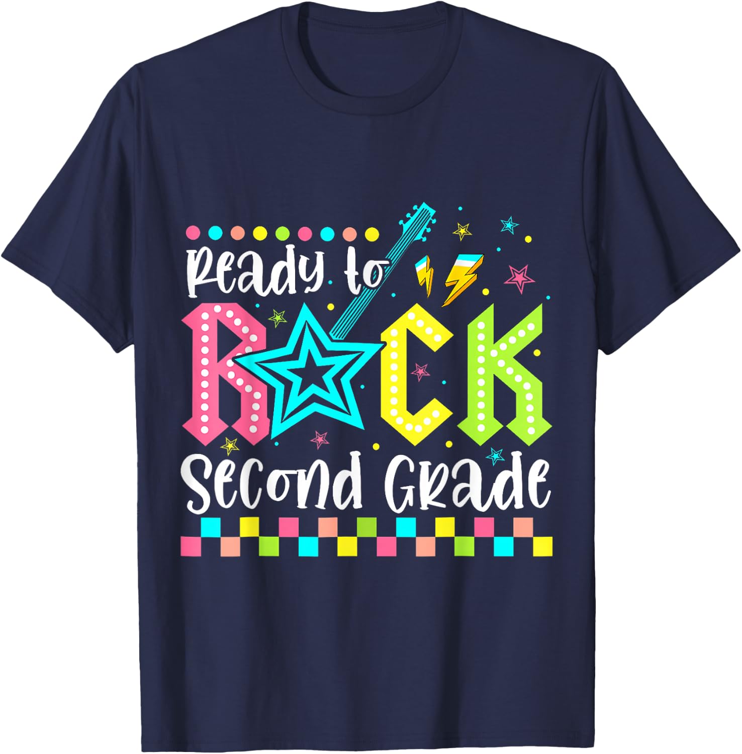 Ready To Rock Second Grade Back To School 2nd Grade Boy Kid T-Shirt - T-Shirt | Navy
