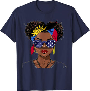 Antigua & Barbuda Flag Outfit for Woman American Antiguan T-Shirt - T-Shirt | Navy
