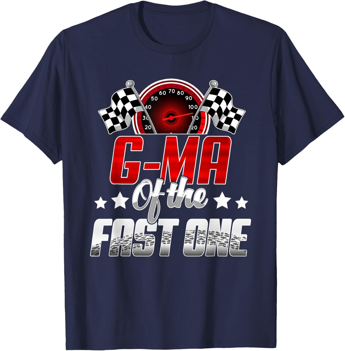 G Ma of The Fast One Birthday 1st Race Car Family T-Shirt - T-Shirt | Navy