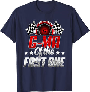 G Ma of The Fast One Birthday 1st Race Car Family T-Shirt - T-Shirt | Navy