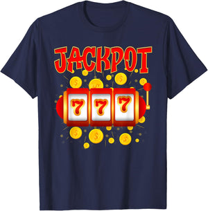 JACKPOT 777 Slot Machines Lovers Jackpot Hunters T-Shirt - T-Shirt | Navy