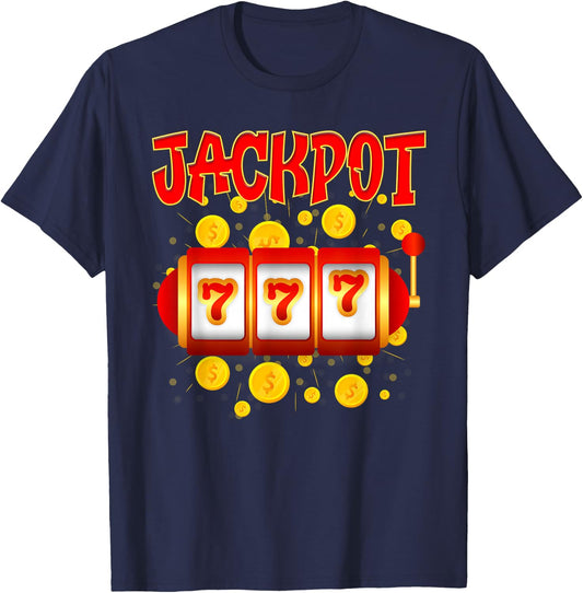 JACKPOT 777 Slot Machines Lovers Jackpot Hunters T-Shirt - T-Shirt | Navy