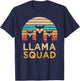 Funny Llama Squad Sunglasses Cool Llamas Vintage Gift T-Shirt - T-Shirt | Navy