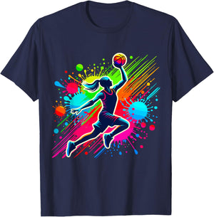 Basketball Player Girl T-Shirt - T-Shirt | Navy