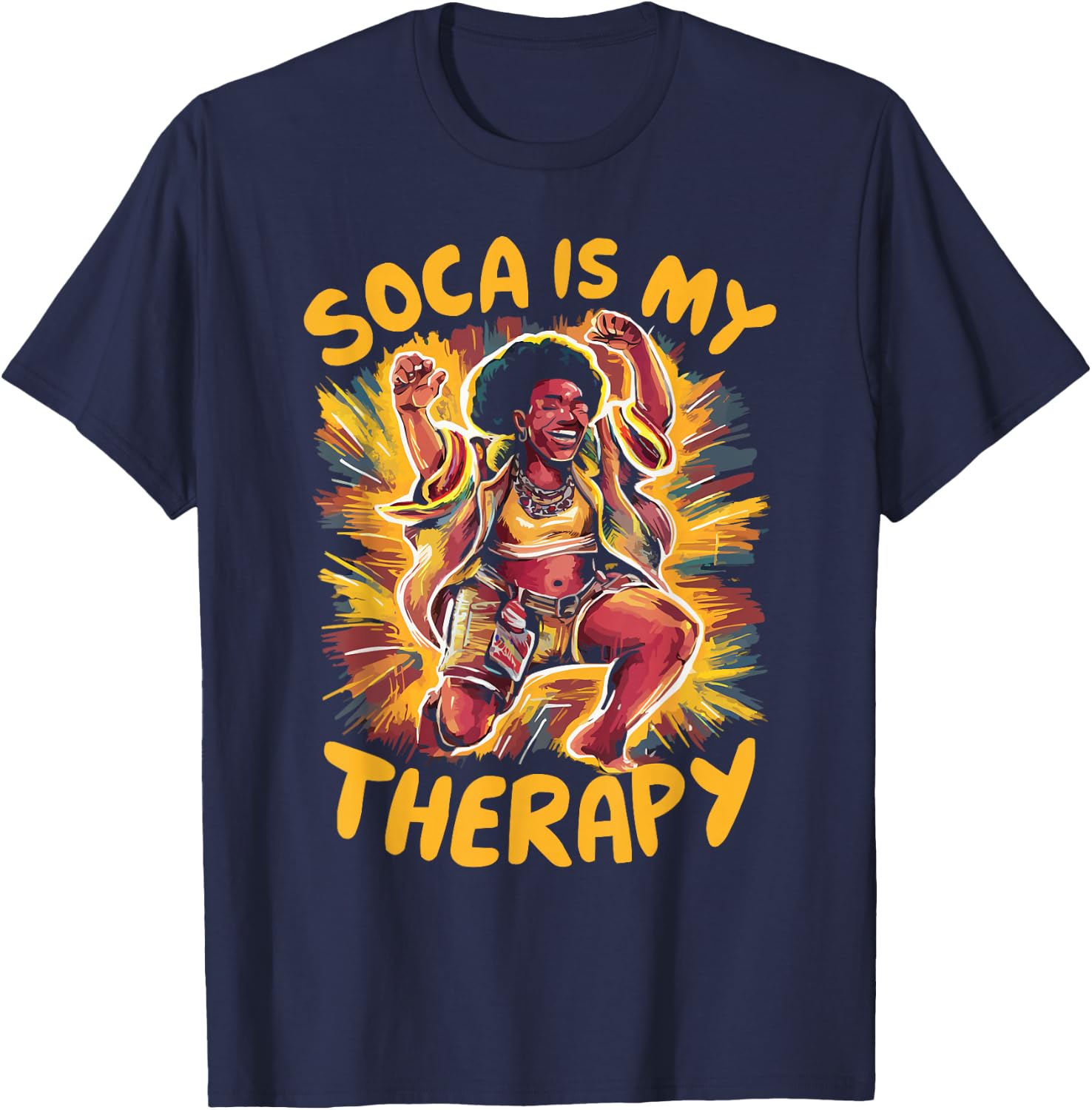 Soca Dancing Trinidad And Tobago Dancer Soca Music T-Shirt - T-Shirt | Navy