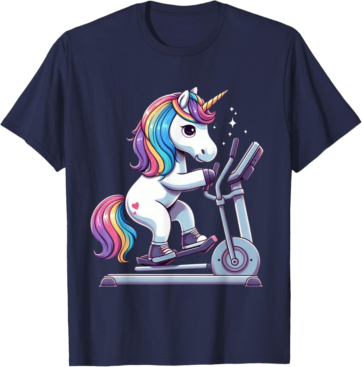 Unicorn Elliptical Training Boys Girls Men Women Kids Adults T-Shirt - T-Shirt | Navy