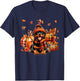Rottweiler Thanksgiving Leopard Pumpkins Fall Leaves Lover T-Shirt - T-Shirt | Navy