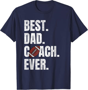 Best Dad Coach Ever Funny Football for Sport Lovers T-Shirt - T-Shirt | Navy