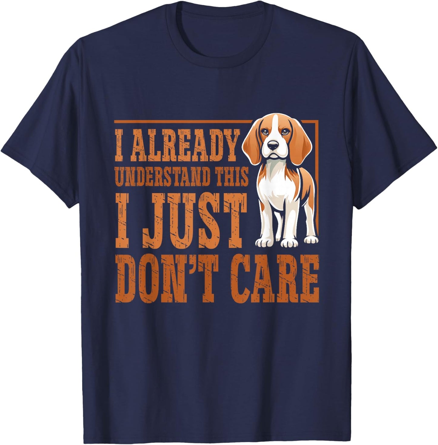Funny Dog Beagle I Just Dont Care Women Kids T-Shirt - T-Shirt | Navy