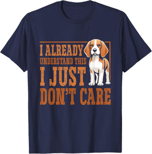 Funny Dog Beagle I Just Dont Care Women Kids T-Shirt - T-Shirt | Navy