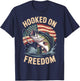 Youth Boy Hooked On Freedom Fishing 4th July Men Patriotic T-Shirt - T-Shirt | Navy