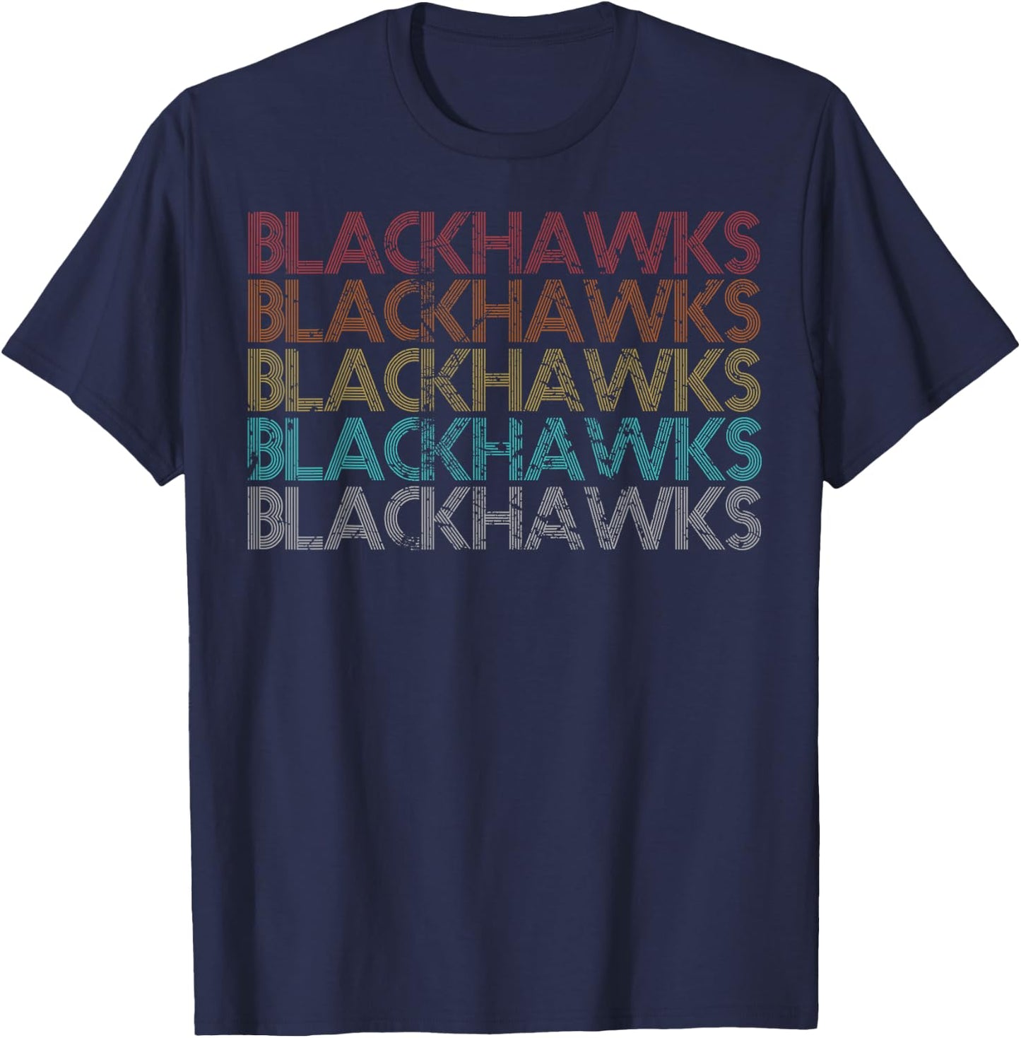 Retro Vintage Blackhawks T-Shirt - T-Shirt | Navy