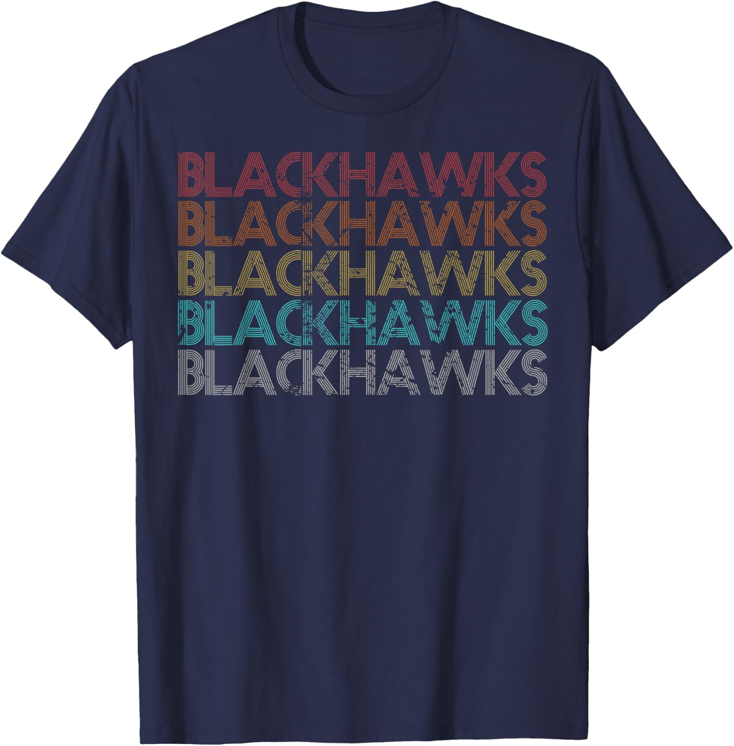 Retro Vintage Blackhawks T-Shirt - T-Shirt | Navy