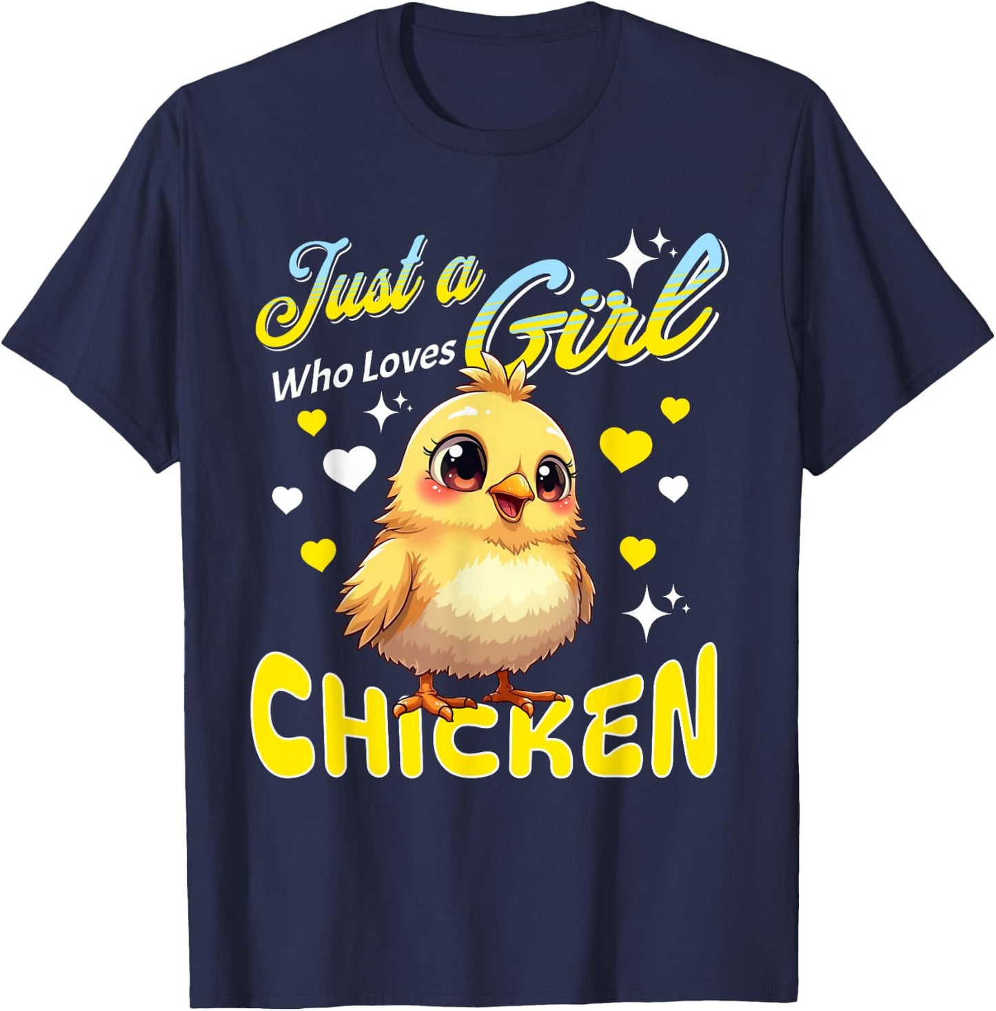 Just a Girl Who Loves Chicken Dress and Kids T-Shirt - T-Shirt | Navy