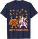 dabbing Turkey Unicorn Thanksgiving For Girls Pilgrim Hat T-Shirt - T-Shirt | Navy